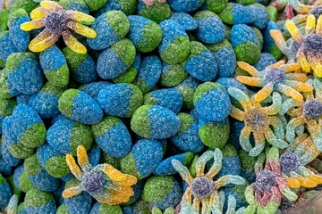 Fruit flavored jelly candies coated in a sour sugar mixture © Roberto Sorin
