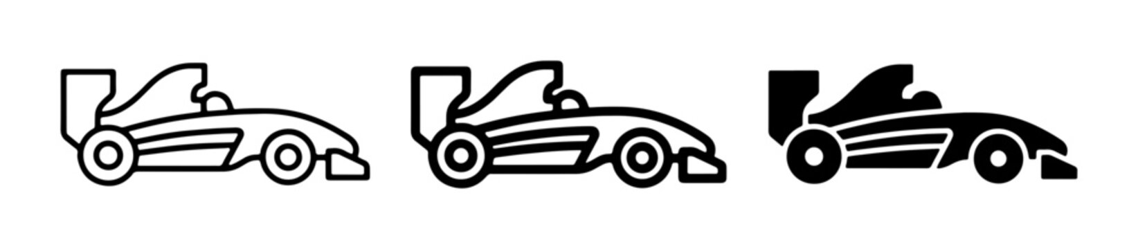 Formula 1 Race Car Icons, Speeding Vehicle Graphics, Motorsport Vector Symbols, Racing Sport Design Elements