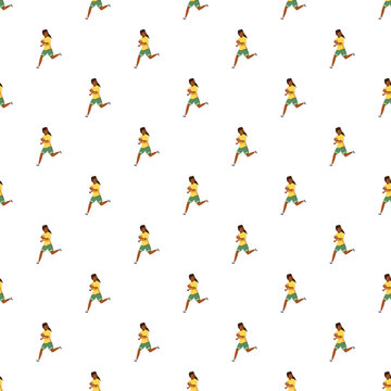 Repeating runner character creating an active and energetic wallpaper design