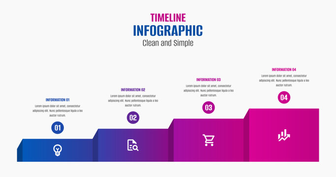 Simple and colorful items infographics options banner. Four options infographic. Four timeline infographic. 4 steps infographic. Timeline infographic
