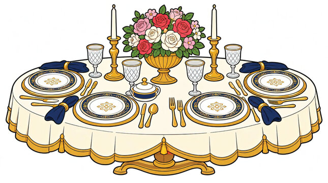 Elegant formal dining table setting.