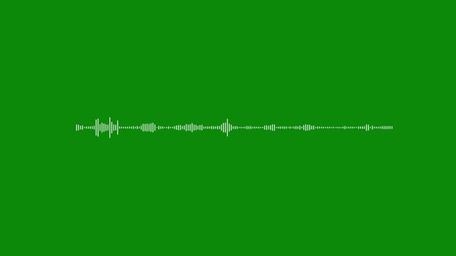 orizontal sound wave animation with digital audio spectrum and modern music visualizer background design green background, 4k videoh