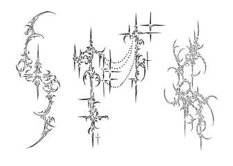 Obraz premium Cybersigilism Tribal Tattoo Design Art