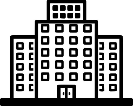 Icono de edificio de oficinas estilo plano SVG