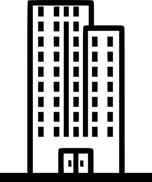 Icono de edificio de oficinas estilo plano SVG