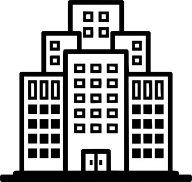 Icono de edificio de oficinas estilo plano SVG