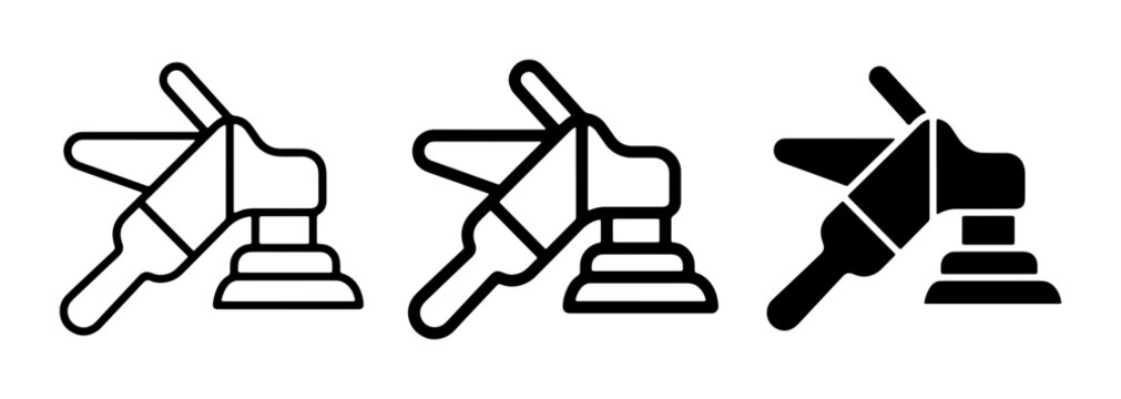 Polisher Icons, Rotary Sander Vector Graphics, Orbital Buffer Set, Automotive Detailing Tools, Industrial Equipment Symbols