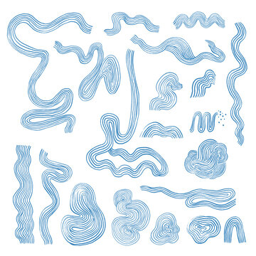 Set of abstract wave illustrations