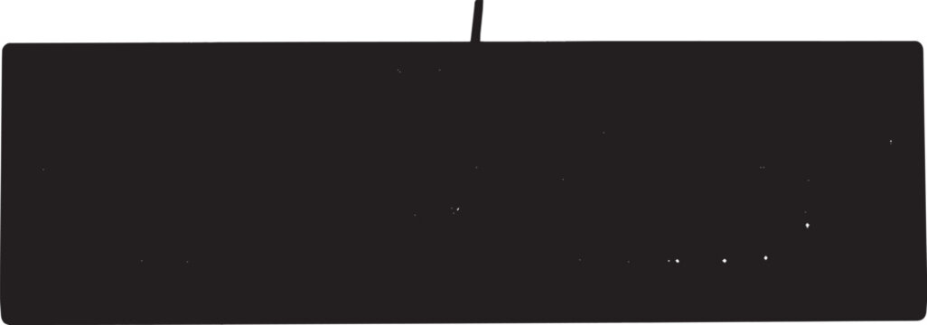 Black rectangular shape with a vertical line extending from the top center vector art