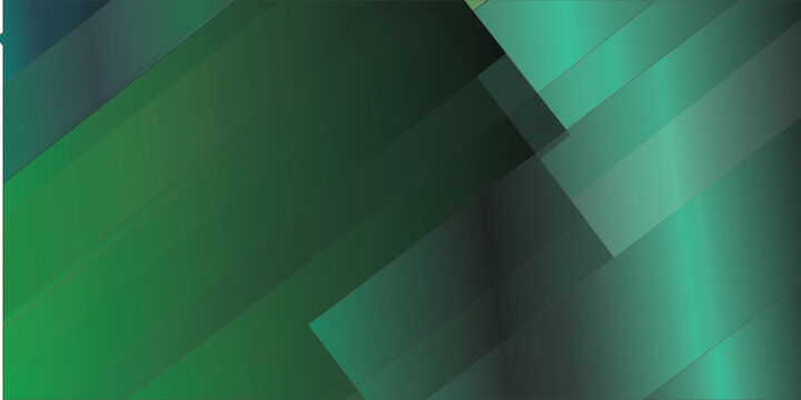 Abstract Geometric Green Gradient Background with Overlapping Shapes.
