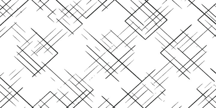 Abstract geometric hand drawn sketch line art grid pattern vector illustration background for modern minimalist design projects.