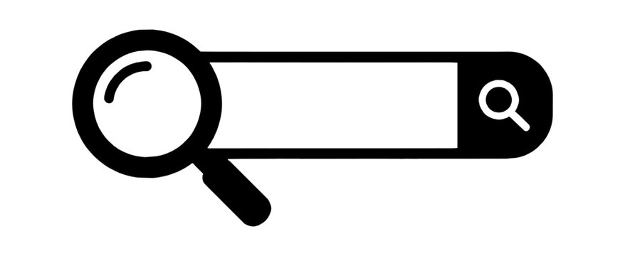 Search bar icon with magnifying glass symbol web search input field element for user interface design vector art
