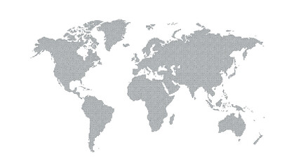 Fototapeta premium Dotted world map graphic element for digital technology and global connectivity concepts