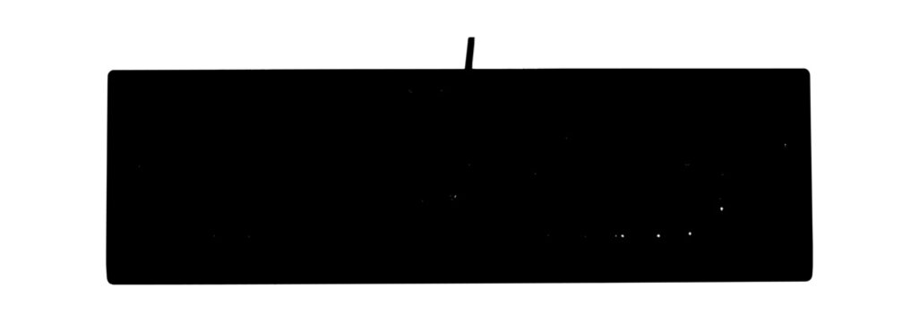 Black rectangular shape with a vertical line extending from the top center vector art