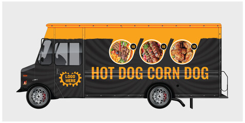 Hot Dog Corn Dog Food Truck Wrap Design © Nasir