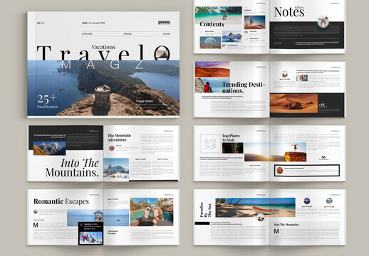 Summer Travel Magazine Landscape Template