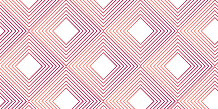 seamless stripe square line textile cloth overlap pink and red gradient decoration wallpaper. stripes fabric element maze textile paper triangle background.