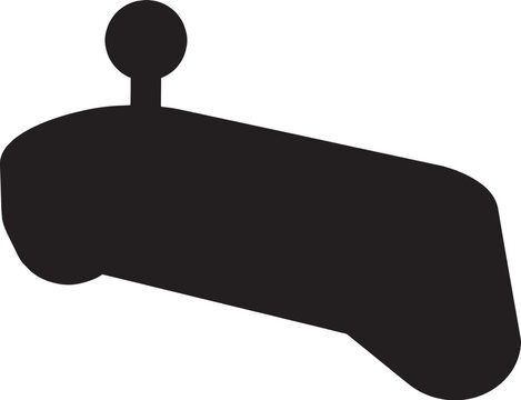Silhouette of a modern game controller with a joystick vector art