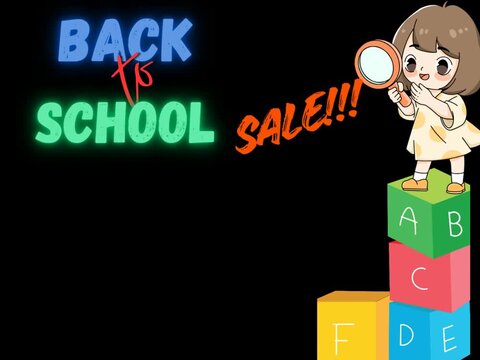 Back to school sale template suitable for school holiday promotions