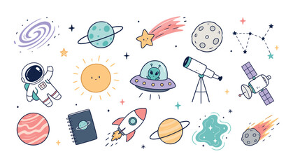 Astronaut Space Exploration Cartoon. © Lakon