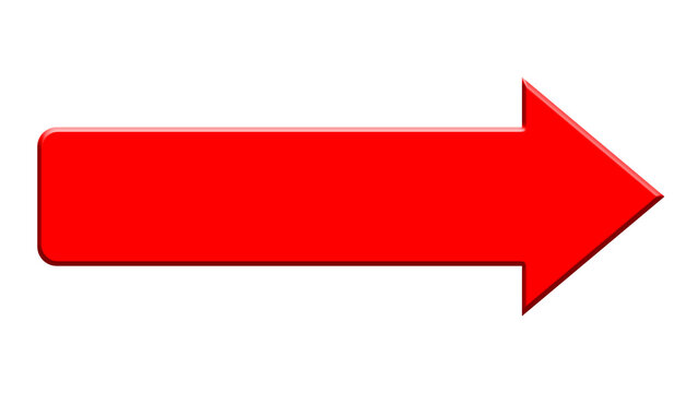 Red Right Arrow Direction Pointer Navigation 3D Vector Icon Symbol