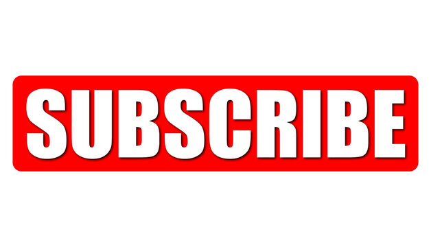 Subscribe button icon red rectangle subscribe badge channel membership call to action sign isolated on white background vector