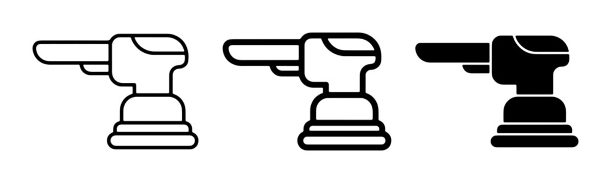 Orbital Sander Icons, Polishing Tool Vector Graphics, Rotary Buffer Set, Automotive Detailing Equipment, Industrial Machine Symbols