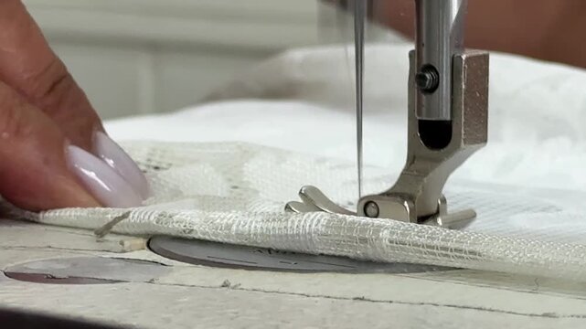 close up of a sewing machine