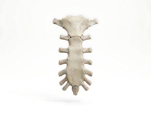 Anatomical illustration of the human sternum bone isolated on white background