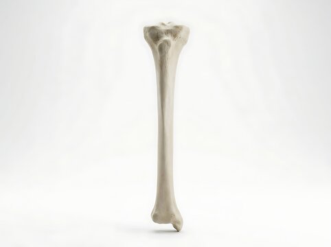Human tibia bone isolated on white background