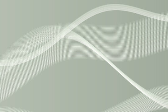 Sage green background, with intersecting white, linear waves, flowing, parallel lines in, abstract pattern
