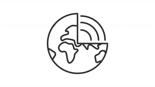 Animated academic subjects line icons. Back to school animation set. Different branches of knowledge. Education system. Outline elements on white background. HD video with alpha channel