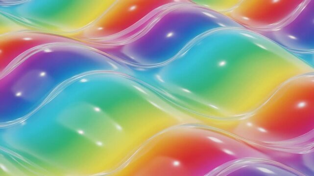 Iridescent rainbow liquid waves abstract background animation 4K Ai HD high quality video.