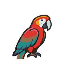 Obraz premium Colorful Parrot Perched on Branch in Bright Natural Setting