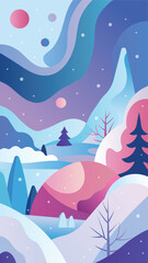 Fototapeta premium Abstract Vertical Winter Landscape in pastel colours