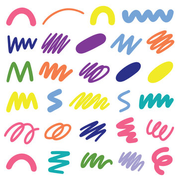 Modern Bright Highlight Marker Stroke Vector Asset Bundle