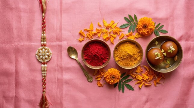 Raksha Bandhan Festival Flat Lay