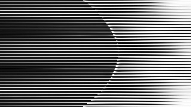 Parallel lines forming an optical illusion a black and white vector illustration abstract alignment arrangement