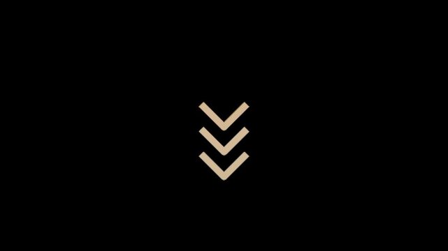 Scroll Down Arrow Floating Animation in Beige | Transparent Background Loop