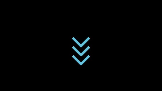 Scroll Down Arrow Floating Animation in Blue | Transparent Background Loop