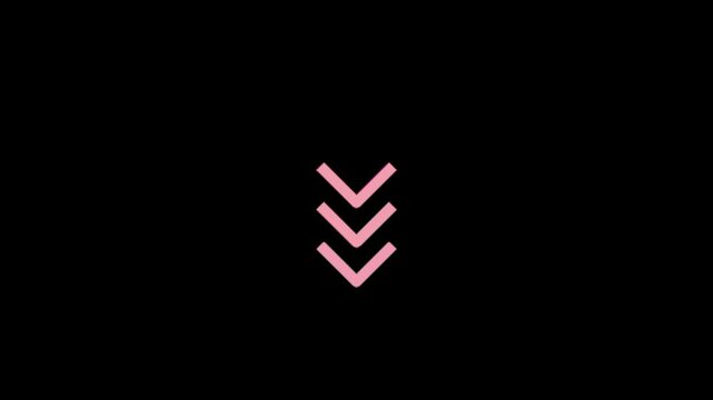 Scroll Down Arrow Floating Animation in Pink | Transparent Background Loop