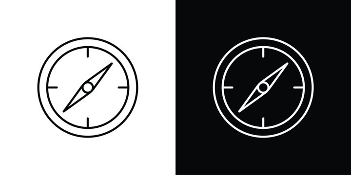 Compass icon line glyph pack