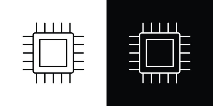 CPU icon line glyph pack