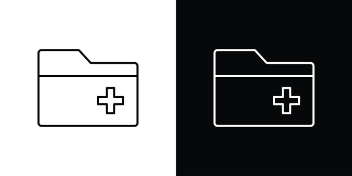 Create folder icon line glyph pack