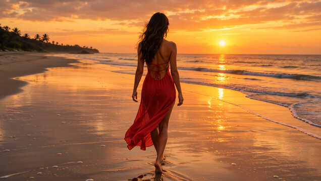 red dress lady beach skin & smiles [red dress, sunset photos, red hair, copper hair, curly  hair, big red dress, golden hour, beach pics, sunset beach pics] #reddress  #bigreddress #sunsetphotos #goldenhour #sunsetbeachpics #redhair  #copperhair #curlyhair