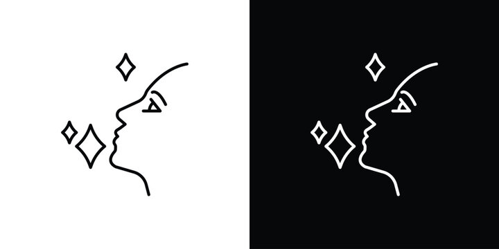 Glowing skin icon line glyph pack