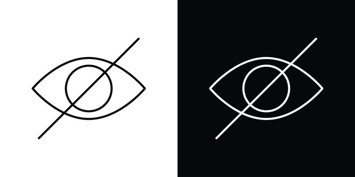 Hide icon line glyph pack