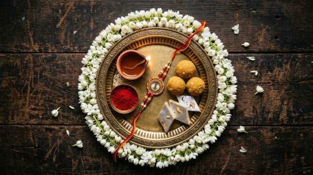 Festive Rakhi Puja Plate