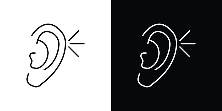 Listening icon line glyph pack