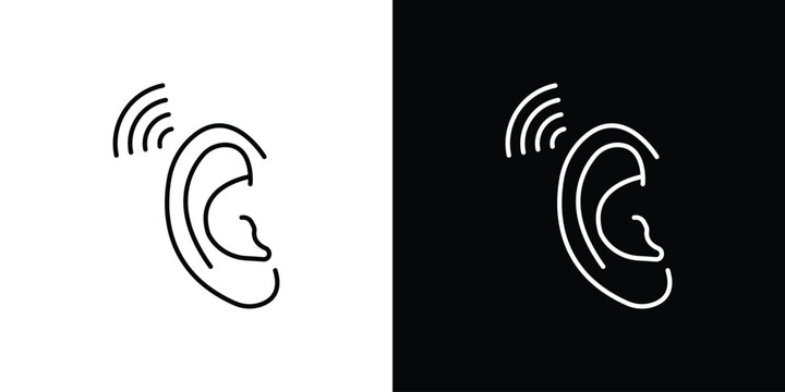 Listening icon line glyph pack